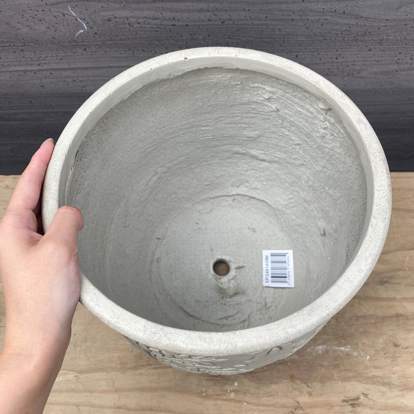 植木鉢 ダマスク バルーン ホワイト S