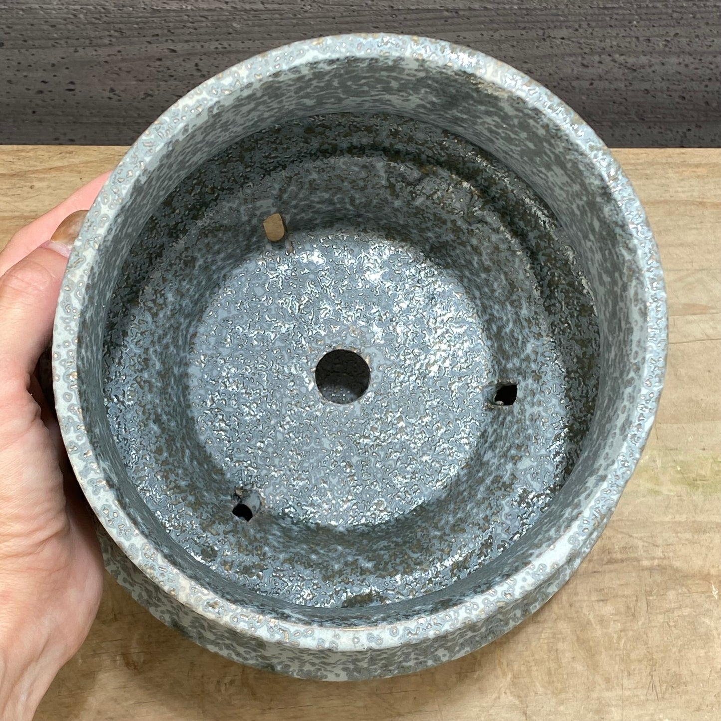 陶器鉢 ヴェント ナロー/グリーン 受け皿付き