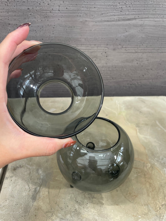 球根用花瓶 丸型グレー 大