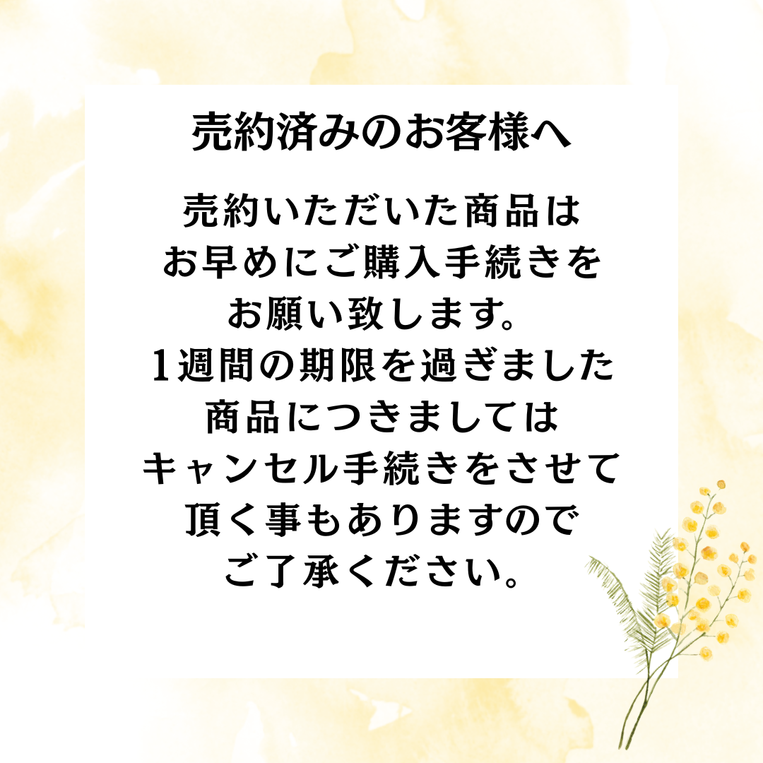 売約済みのお客様へ