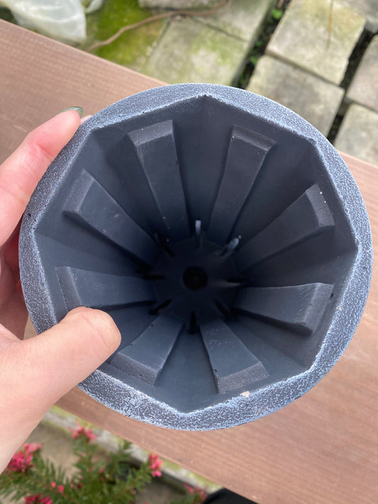 No.19017 スリットポット ブラック 受皿付き