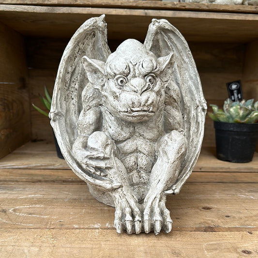 ガーデンオーナメント ガーゴイル お座り 軽量プラスティック製