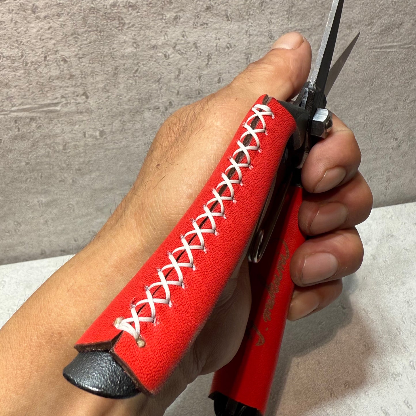 社長オリジナル芽切り鋏(兵庫県革職人コラボ品)★レッド色