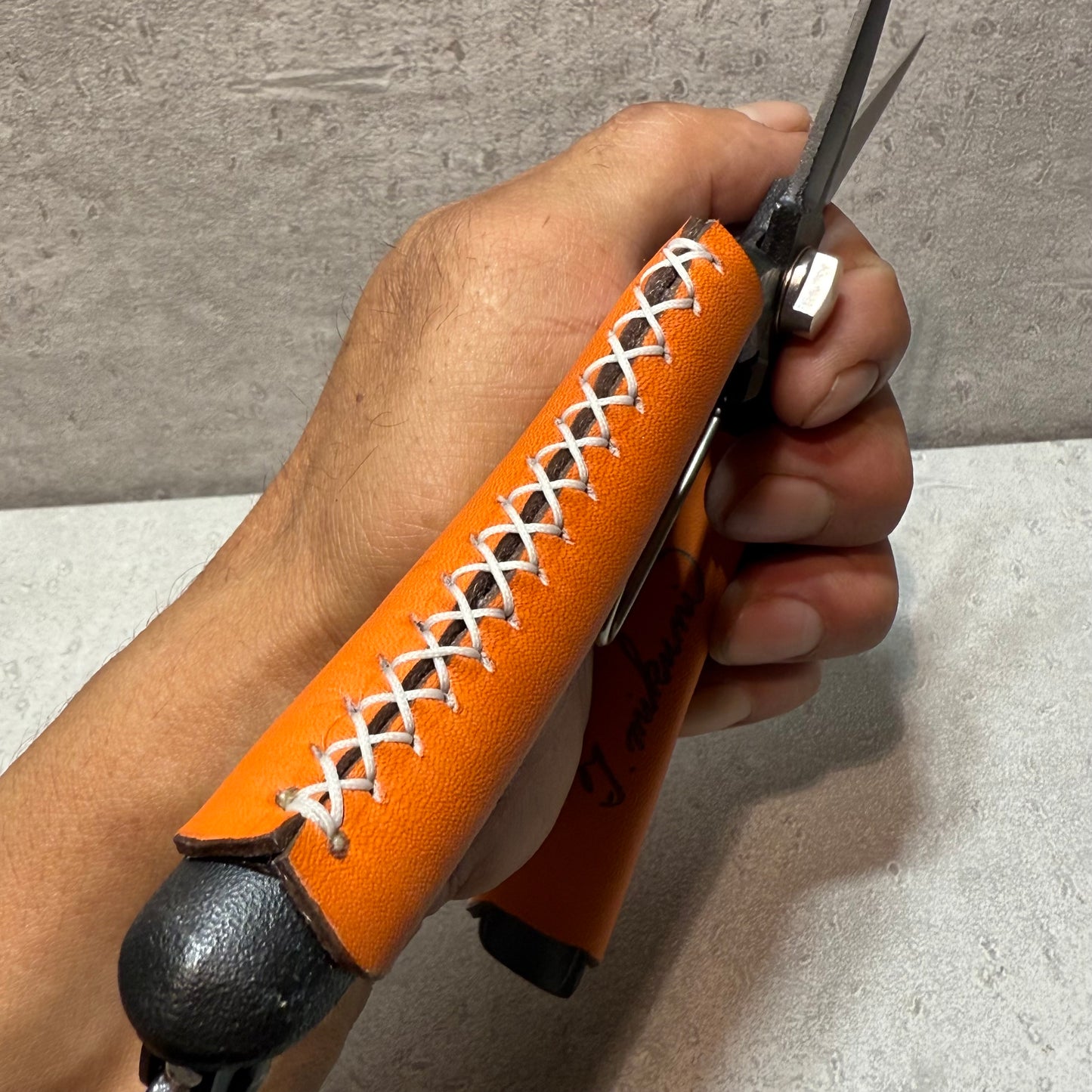社長オリジナル芽切り鋏(兵庫県革職人コラボ品)★オレンジ色