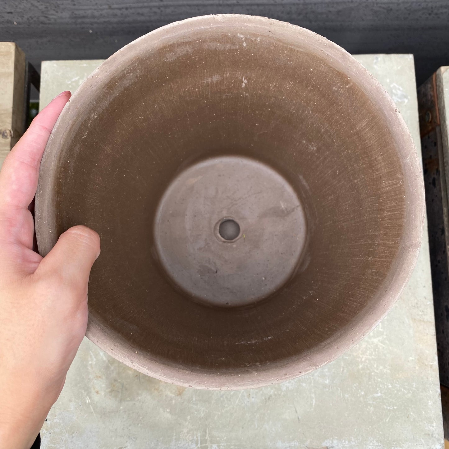 BERGS 陶器鉢 ヘレナ18 グレー 受皿付き