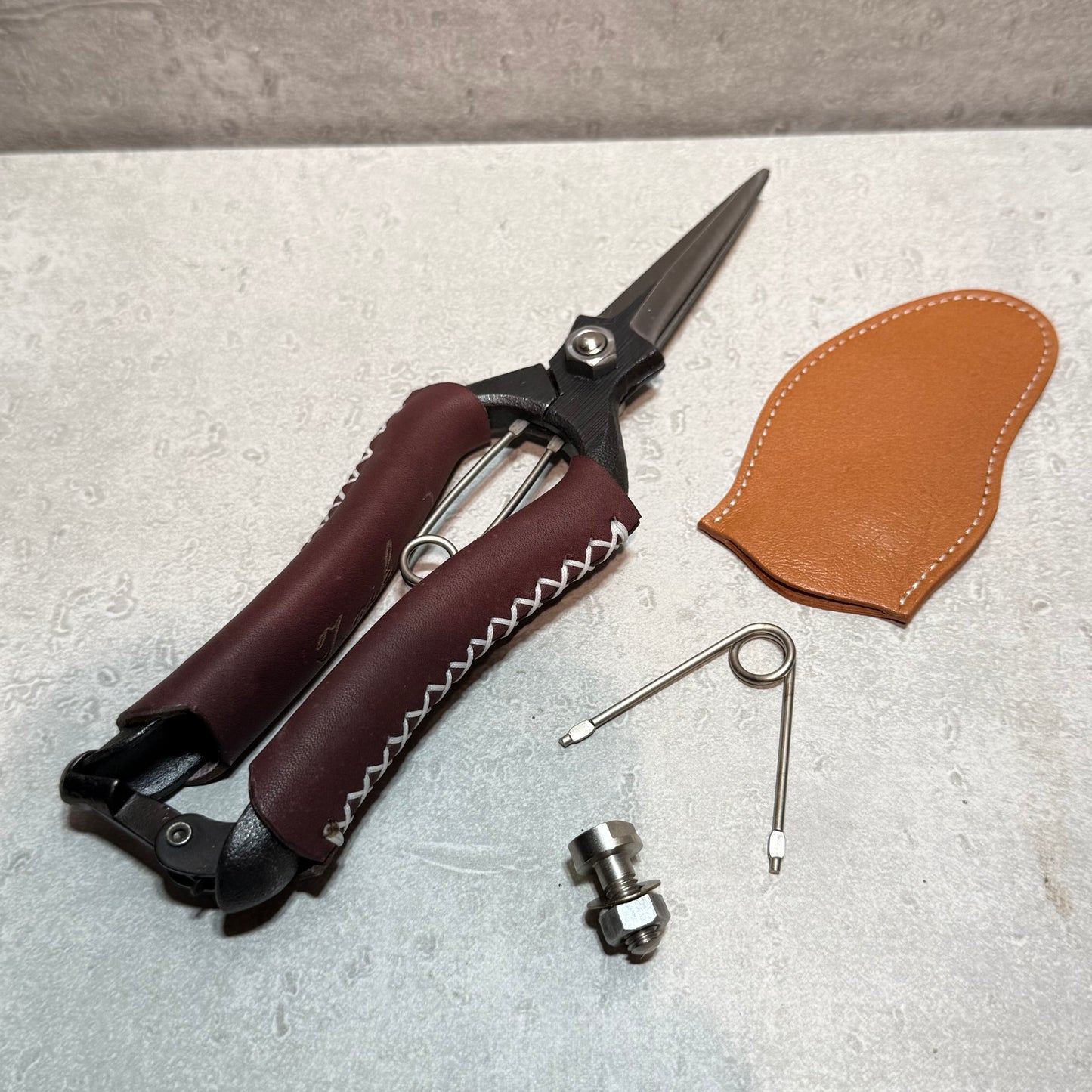 社長オリジナル芽切り鋏(兵庫県革職人コラボ品)★ブラウン色