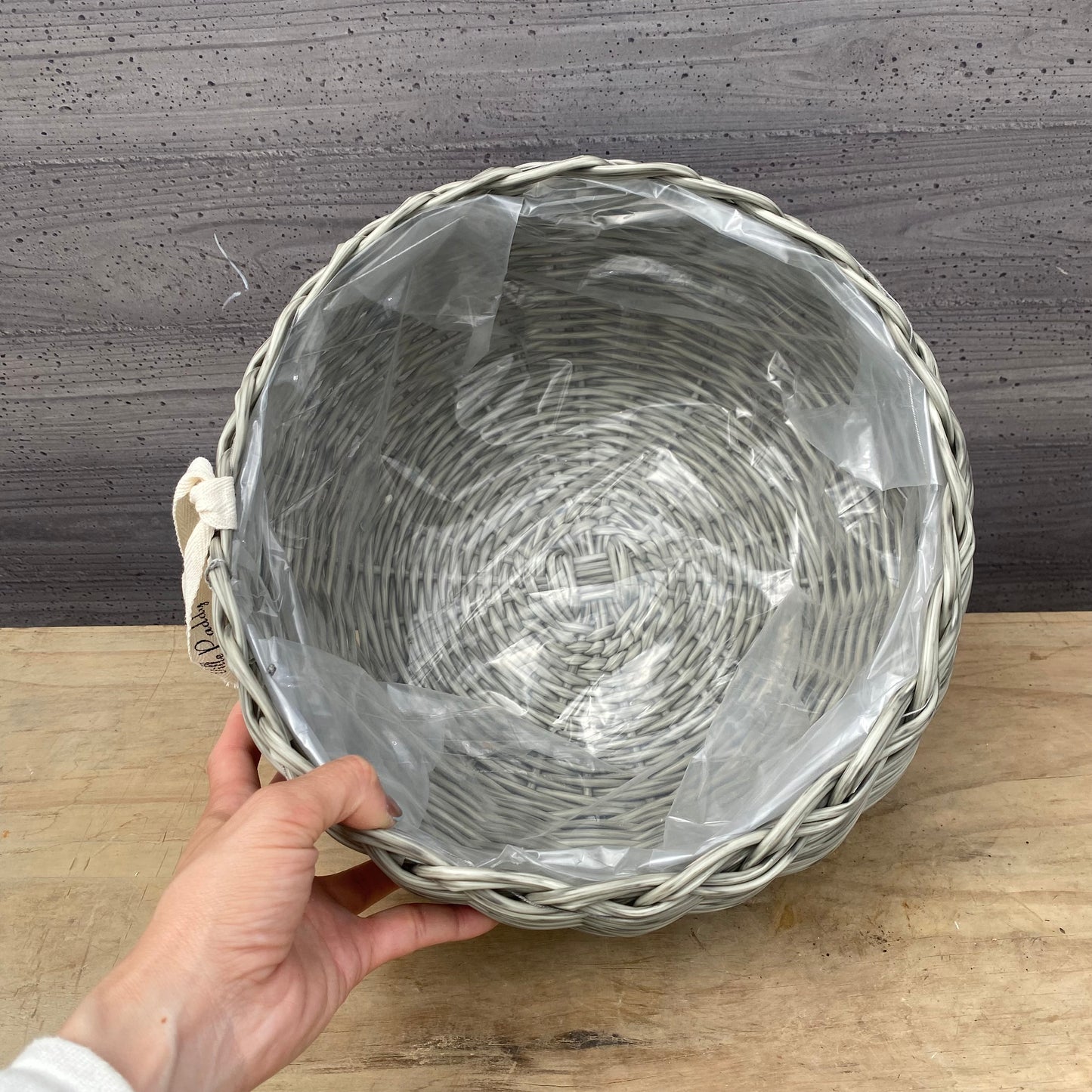 【セット販売】ゆりかごバスケット グレー 開花園オリジナル培養土 5L・ひゅうが土 1Lセット★期間限定 オスモコートプレゼント