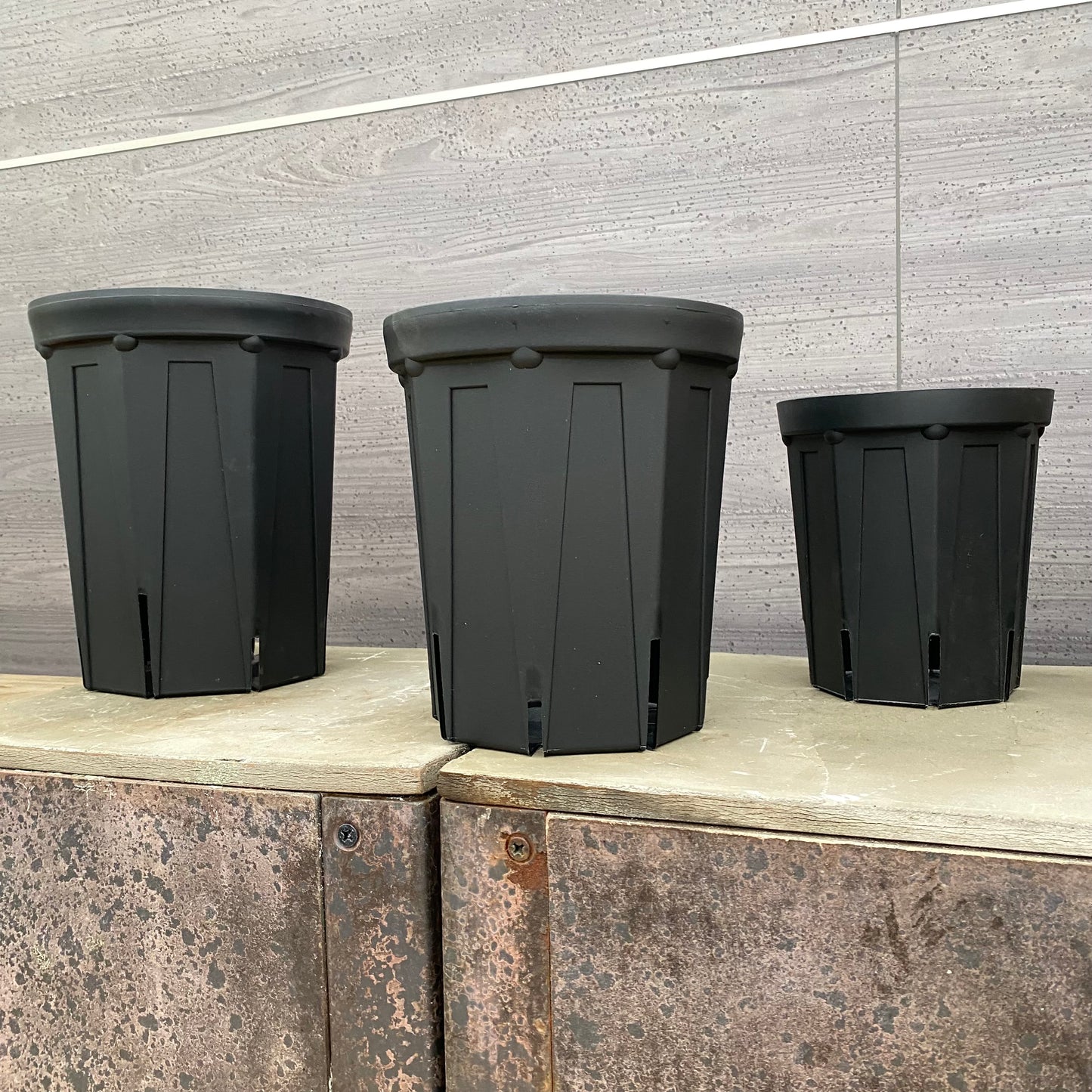 スリット鉢/ブラック 5号・6号・7号 3ポットセット