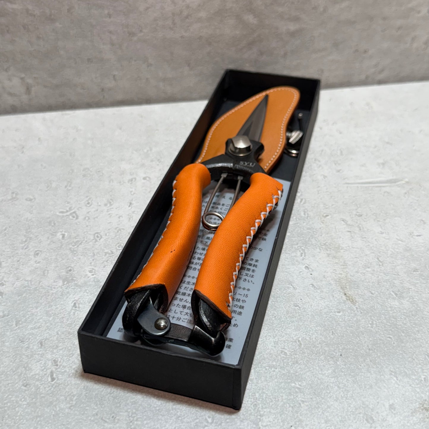 社長オリジナル芽切り鋏(兵庫県革職人コラボ品)★オレンジ色