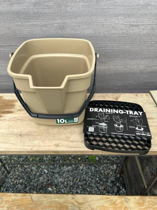 BUCKETエンジョイ10L サンドブラウン/ドレイニングトレイ セット