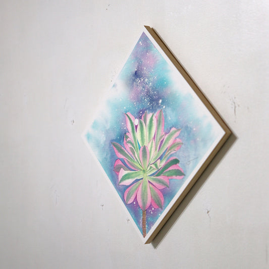 こころ作水彩画 原画★アエオニウム 20×20cm