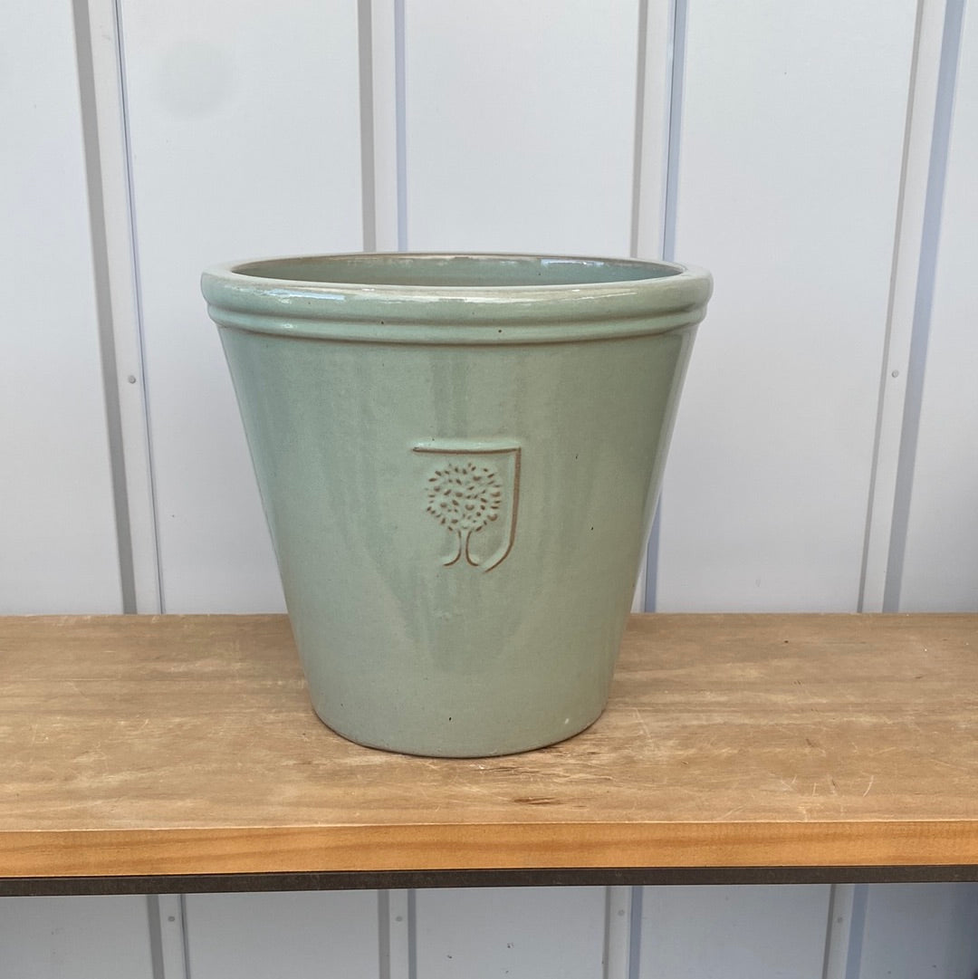ガーデニング雑貨 陶器鉢 RHS マリナー 英国王立園芸協会 Mサイズ ホワイト／グリーン／グレー
