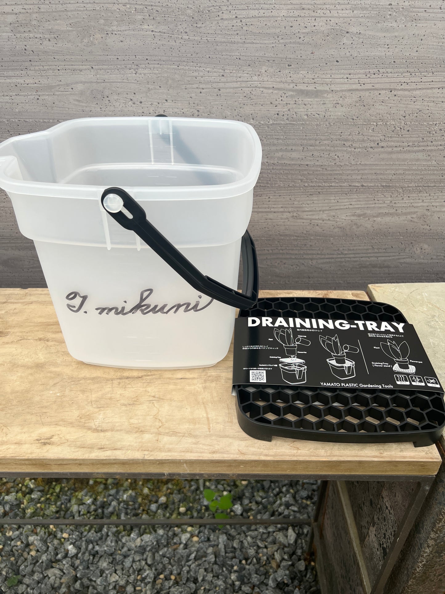 社長直筆サイン入り★BUCKETエンジョイ10L　クリア/ドレイニングトレイ　セット