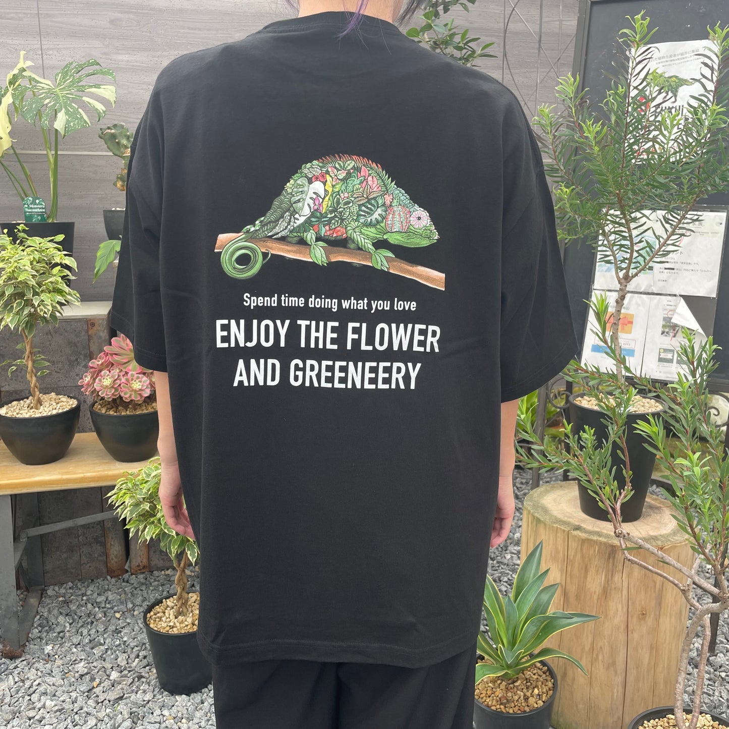 オリジナルTシャツ　カメレオン　黒　Lサイズ