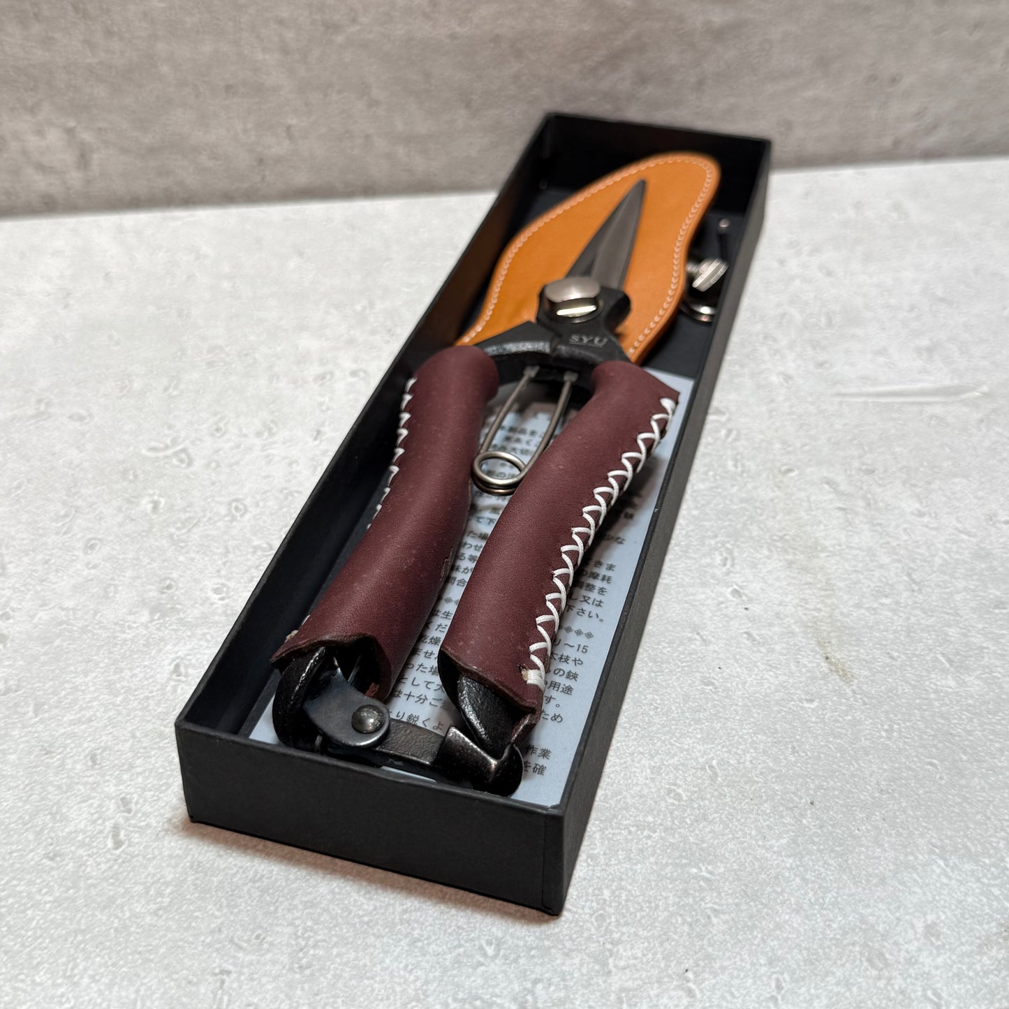 社長オリジナル芽切り鋏（兵庫県革職人コラボ品）★ブラウン色