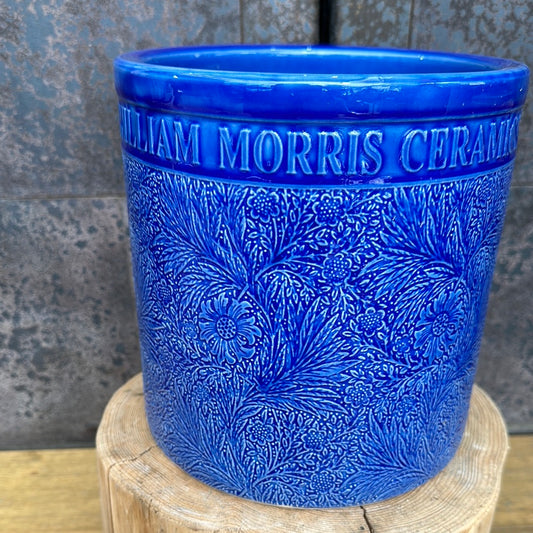 ★NEW WilliamMorris pot /  英国デザイナー ウイリアムモリス陶器鉢 ブルー【Mサイズ】