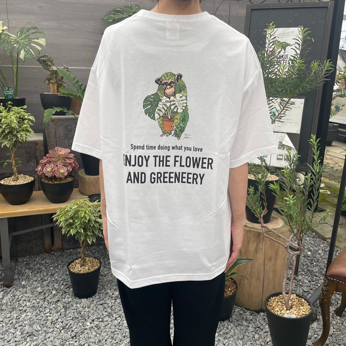 オリジナルTシャツ　猿　白　Mサイズ