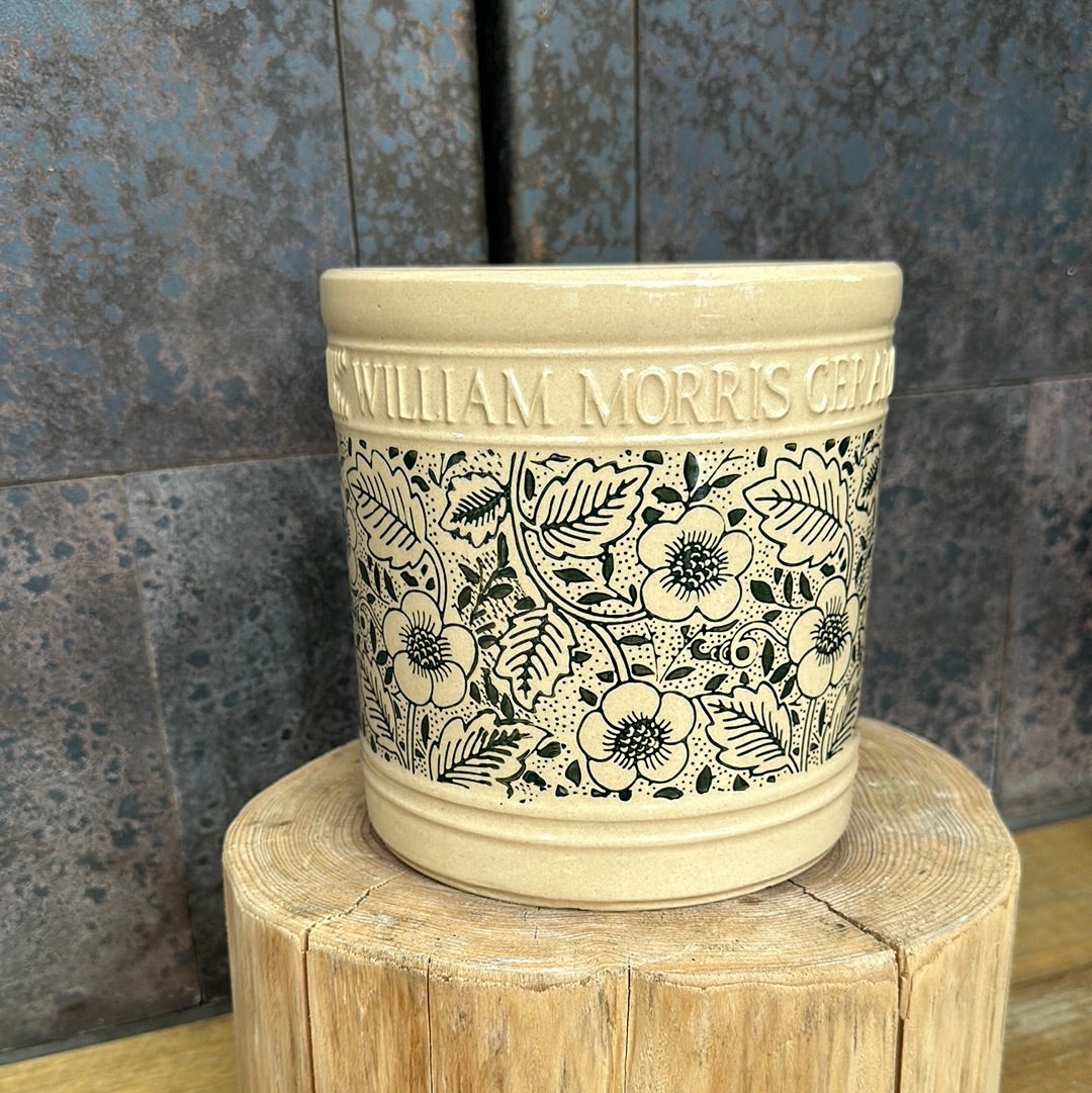 WilliamMorris pot /  英国デザイナー ウイリアムモリス陶器鉢 ホワイトグリーン【Sサイズ】