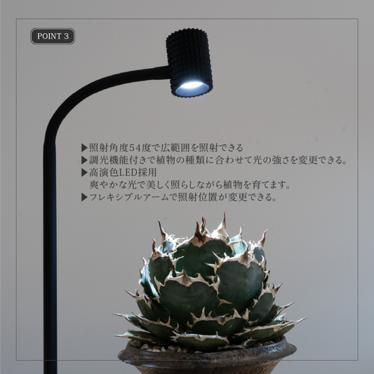 植物育成LED  室内太陽光LED スタンドライト (黒タイプ)