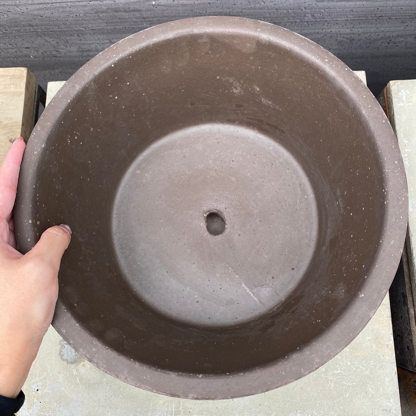 BERGS　陶器鉢　コペンハーゲンローポット25　グレー　受皿付き