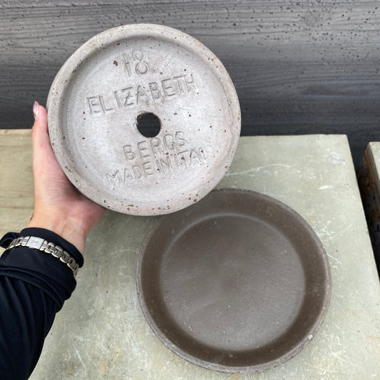 BERGS　陶器鉢　エリザベス18　グレー　受皿付き