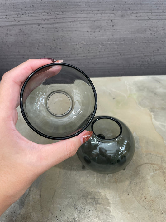 球根用花瓶　丸型グレー　小