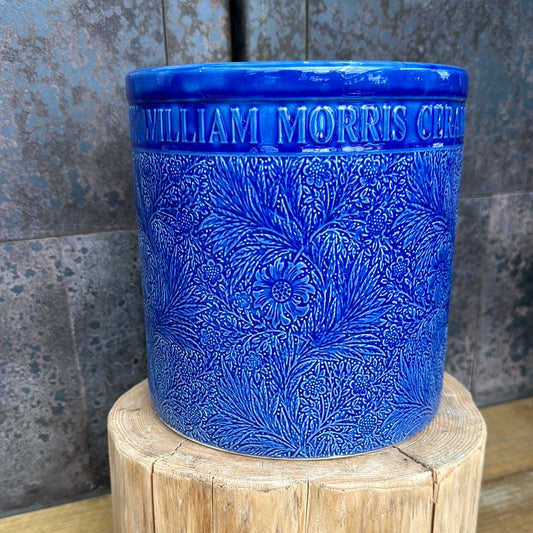 ★NEW WilliamMorris pot /  英国デザイナー ウイリアムモリス陶器鉢 ブルー【Mサイズ】