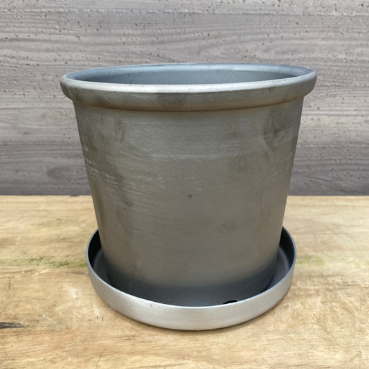 陶器鉢　SMOKED PLANTER190/グレー　受け皿付き