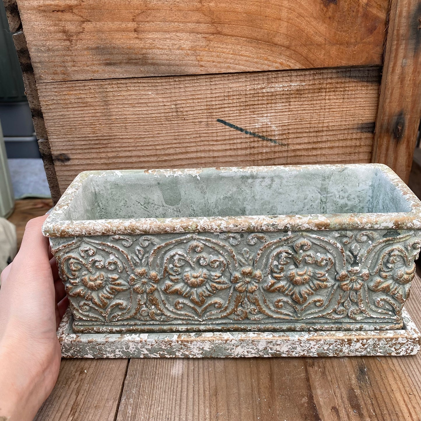 陶器鉢　フレ　ワイド　エメラルド