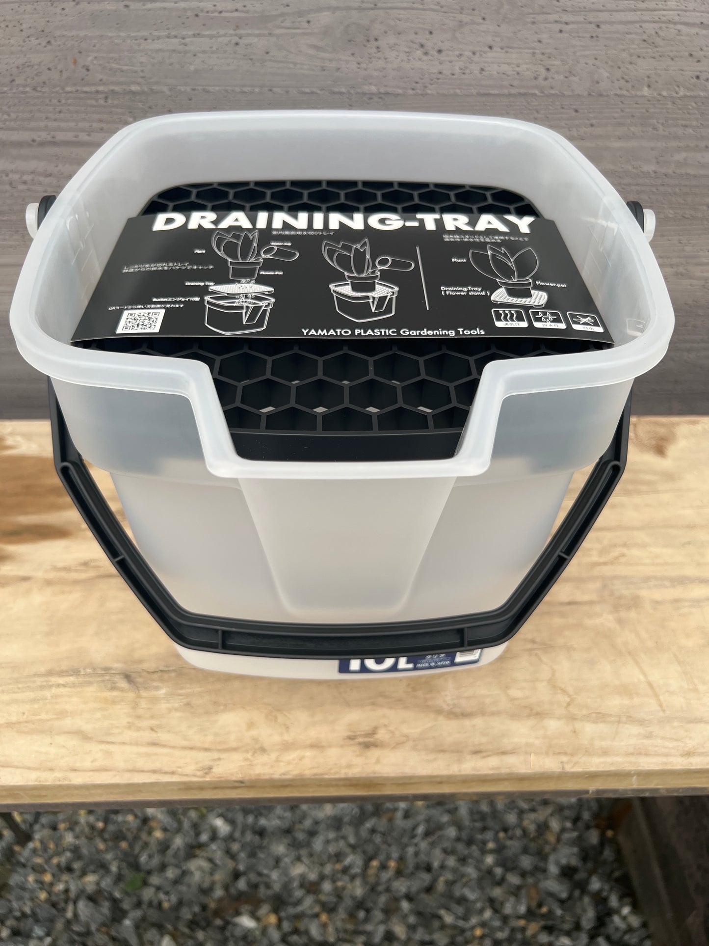 BUCKETエンジョイ10L　クリア/ドレイニングトレイ　セット