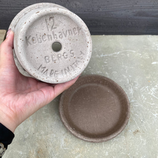 BERGS　陶器鉢　コペンハーゲン12　グレー　受皿付き
