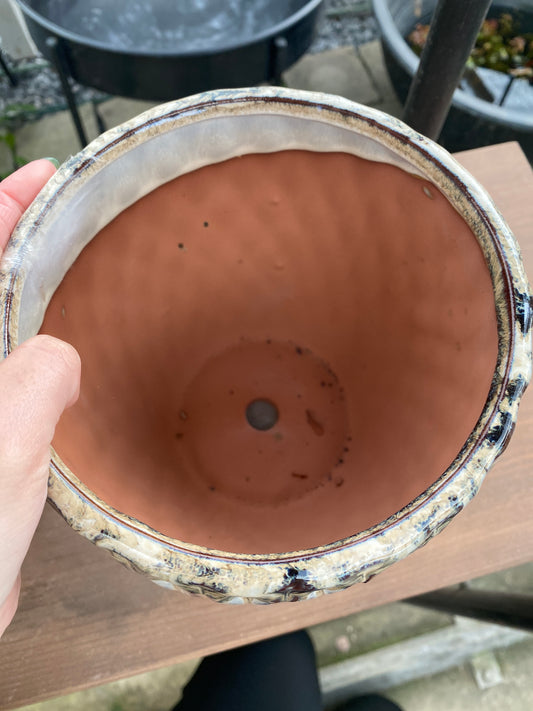 No.19016　陶器鉢　大　受皿付き