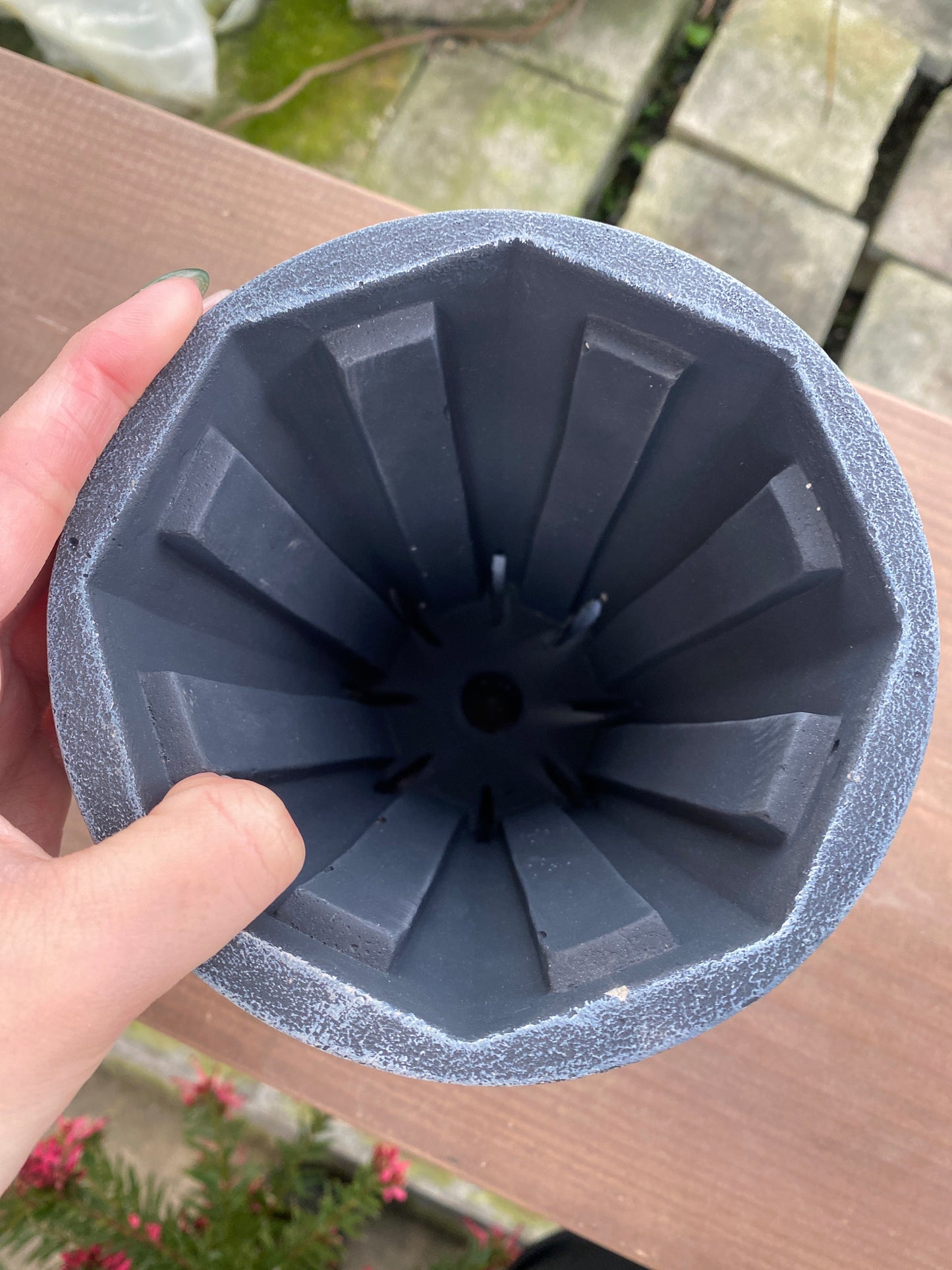 No.19017　スリットポット　ブラック　受皿付き