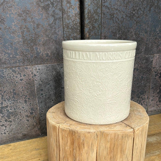 ★NEW WilliamMorris pot /  英国デザイナー ウイリアムモリス陶器鉢 ホワイト【Sサイズ】