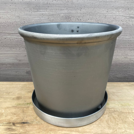 陶器鉢　SMOKED PLANTER280/グレー　受け皿付き