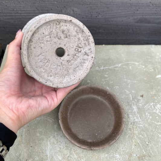 BERGS　陶器鉢　コペンハーゲントール10　グレー　受皿付き