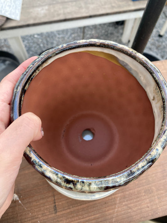 No.19015　陶器鉢　小　受皿付き