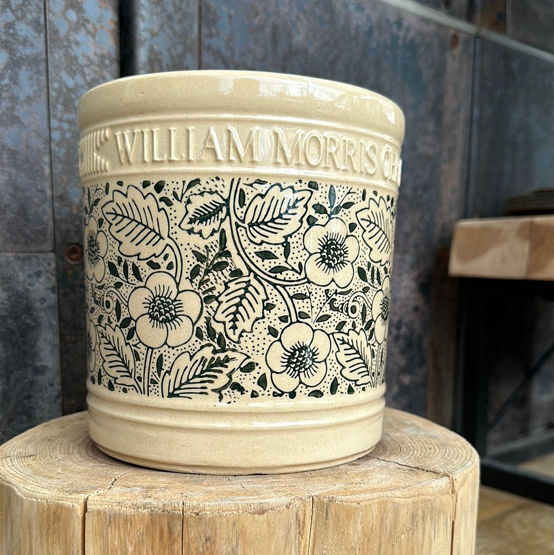 WilliamMorris pot /  英国デザイナー ウイリアムモリス陶器鉢 ホワイトグリーン【Sサイズ】