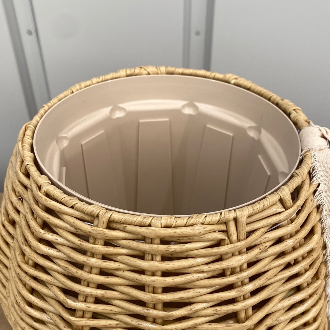 水・汚れに強い再生プラスチックバスケット（ ナチュラル） とオリジナルスリット鉢セット販売