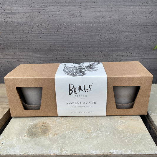 BERGS　陶器鉢　コペンハーゲン10　グレー　受皿付き　3個セット