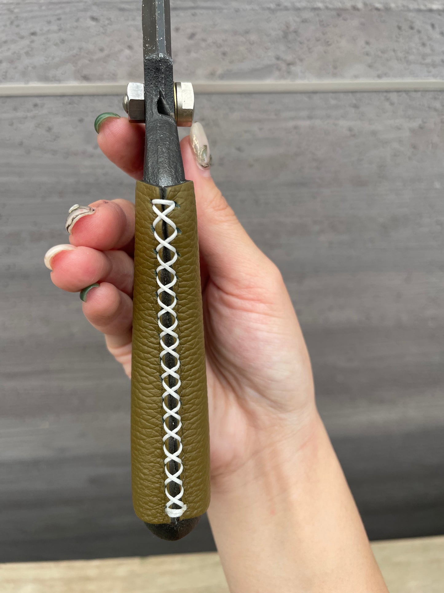 社長オリジナル芽切り鋏（兵庫県革職人コラボ品）★オリーブ色