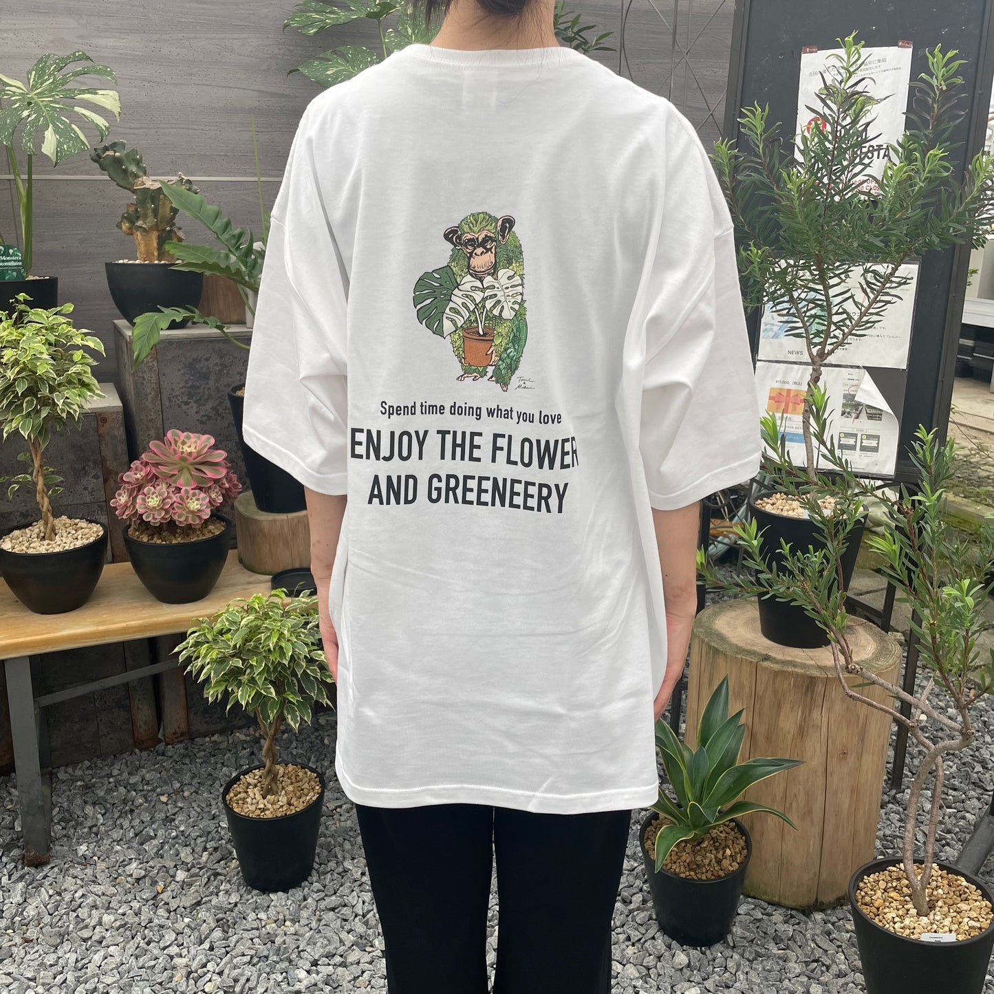 オリジナルTシャツ　猿　白　XLサイズ