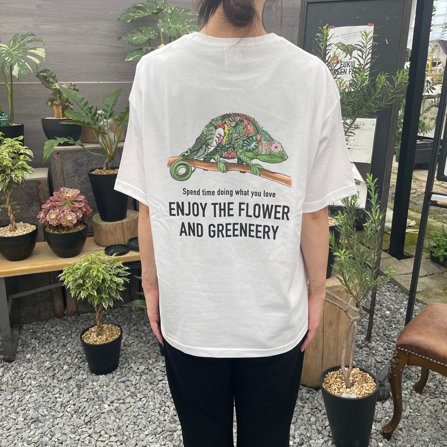 オリジナルTシャツ　カメレオン　白　Sサイズ