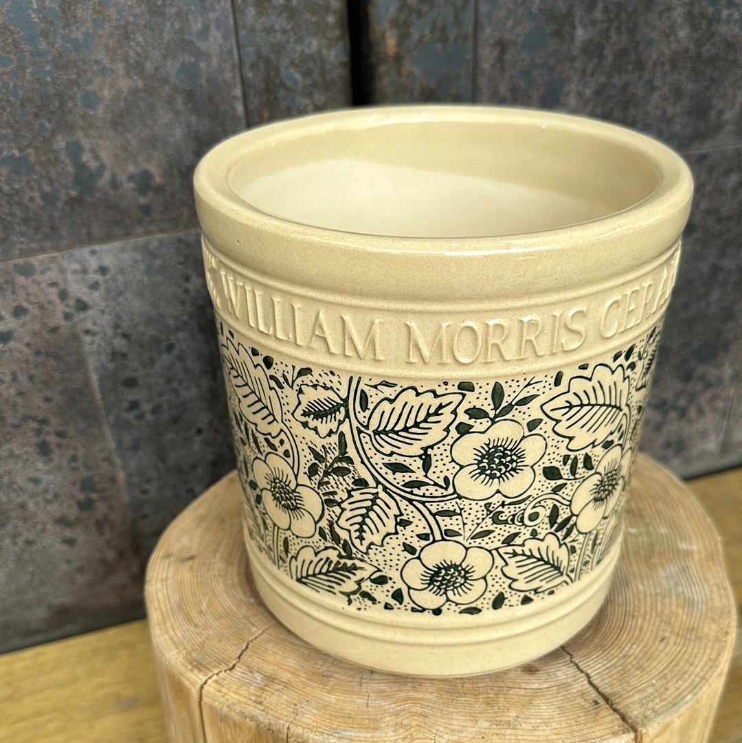 WilliamMorris pot /  英国デザイナー ウイリアムモリス陶器鉢 ホワイトグリーン【Sサイズ】