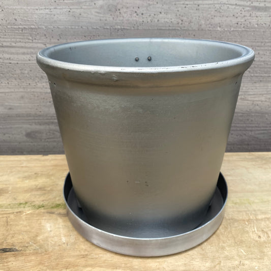 陶器鉢　SMOKED PLANTER255/グレー　受け皿付き