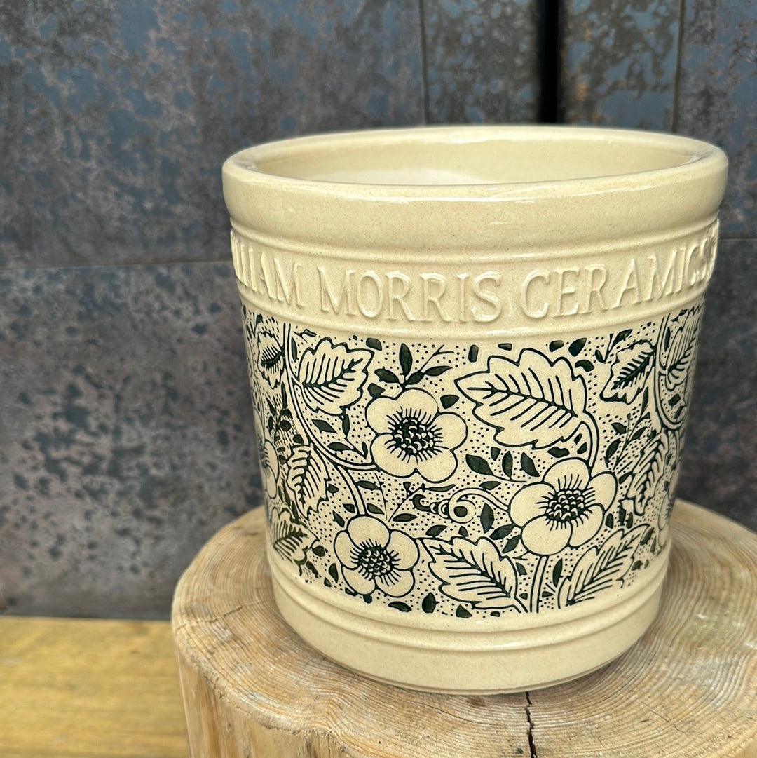 WilliamMorris pot /  英国デザイナー ウイリアムモリス陶器鉢 ホワイトグリーン【Sサイズ】