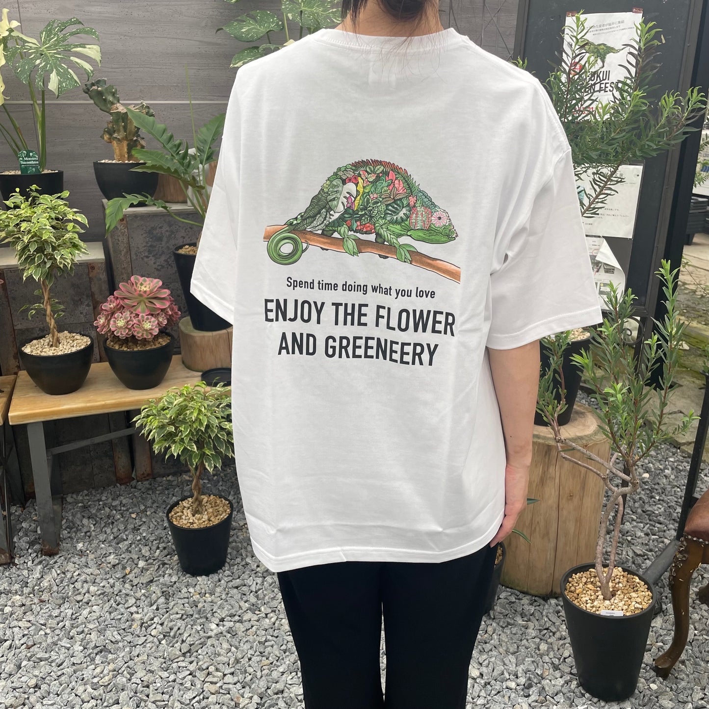 オリジナルTシャツ　カメレオン　白　Mサイズ