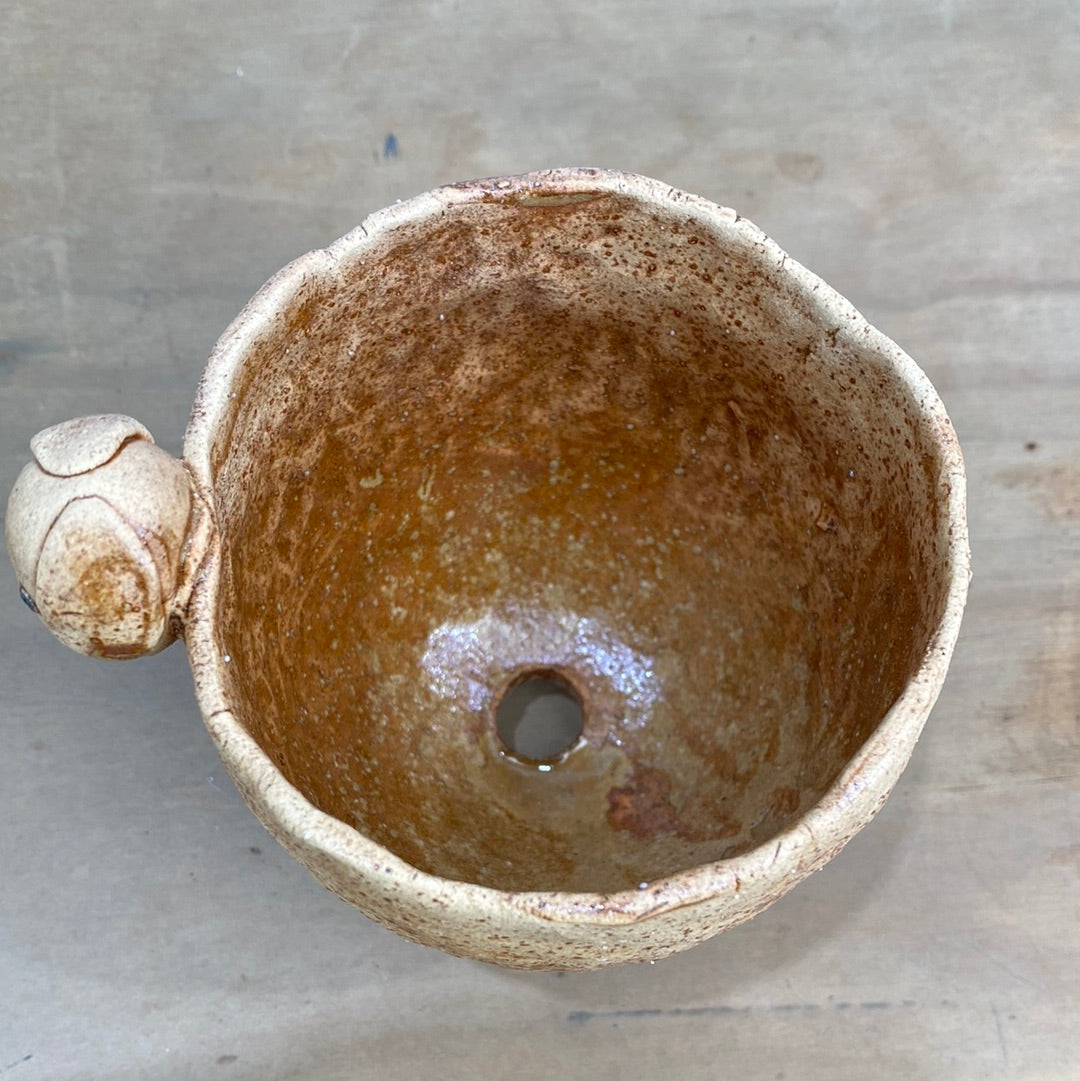 ハンドメイド動物陶器鉢 ベージュ ラブラドール M