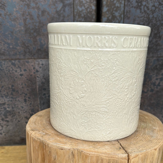 ★NEW WilliamMorris pot /  英国デザイナー ウイリアムモリス陶器鉢 ホワイト【Sサイズ】