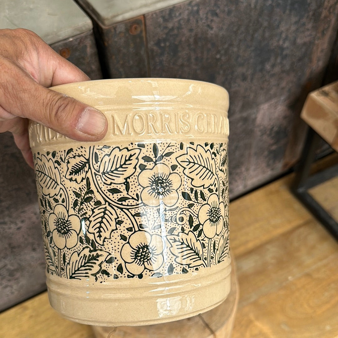 WilliamMorris pot /  英国デザイナー ウイリアムモリス陶器鉢 ホワイトグリーン【Sサイズ】